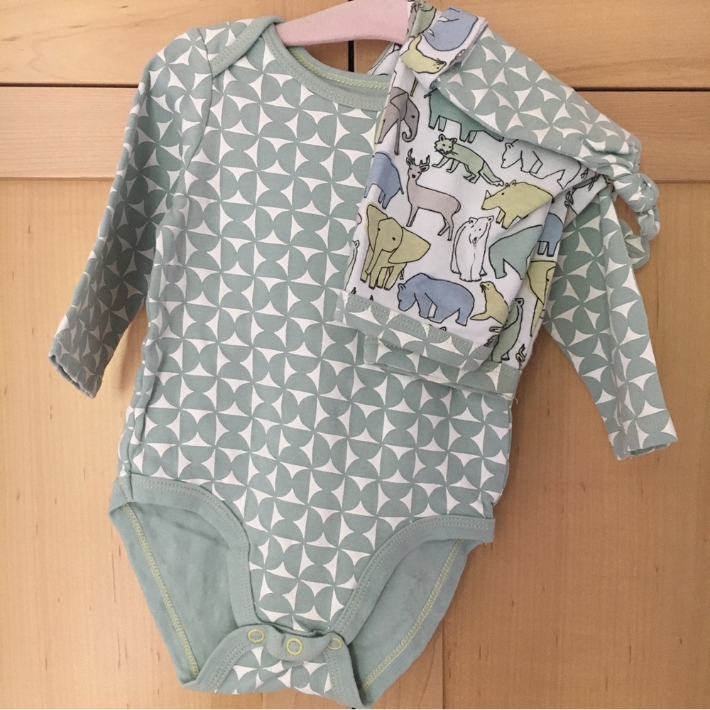 Woodland 3-piece onesie gift set from Dwell Studios